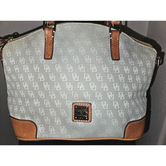 Dooney Bourke Charlie Satchel Canvas Crossbody Handbag Signature Logo Purse - Picture 2 of 16
